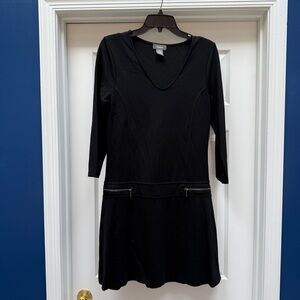 Neiman Marcus Black Long Sleeve Dress